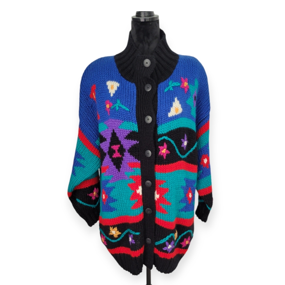 1989 Colter Bay Turtleneck Oversized Wool Sweater Cardigan